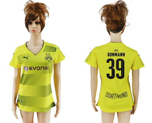 Women's Dortmund #39 Bonmann Home Soccer Club Jersey